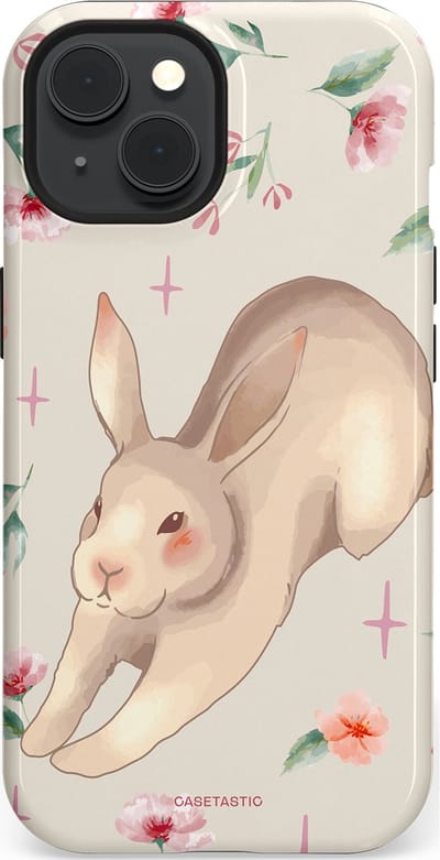 Casetastic Hoesje Geschikt voor Apple iPhone 15 Magsafe - Stijlvolle Beschermende Duo-layer Case - Lief konijntje