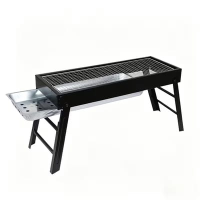 Opvouwbare Houtskool BBQ Grill – Draagbare RVS Camping Barbecue met Inklapbare Poten – Compacte Grill voor Buiten & Reizen
