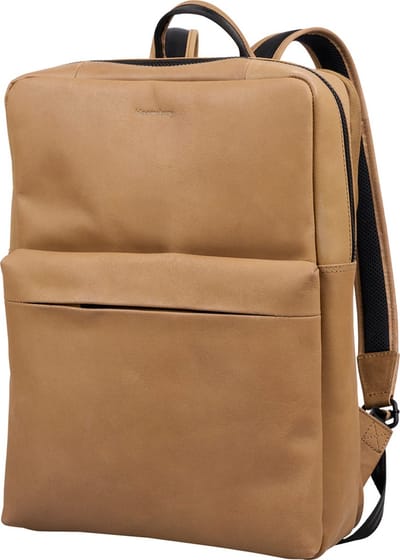 Bloomsbury Leren Unisex Laptop Rugtas - Dames en Heren - 15.6 inch / 16 inch - Rugzak - Echt Leer - Zandbruin