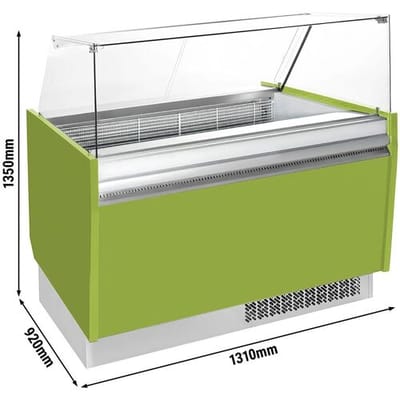 GGM Gastro Eistheke LIAM - 1310mm - Statisch - für 10+10x 5 Liter Eisbehälter - Hellgrün Groen