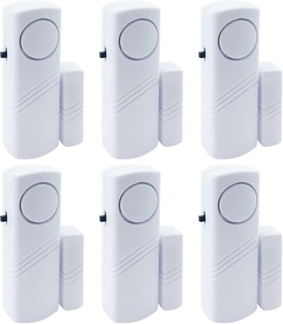 Alarmsysteem - 6-delige set - Professioneel deur- en raamalarmsysteem - Beveiligingsalarmsysteem - Draadloos inbraakalarmsysteem - Magnetisch type - Bewegingssensor - Deur- en raamsensor - Praktisch - Luid - 90 decibel - Veilig en betrouwbaar