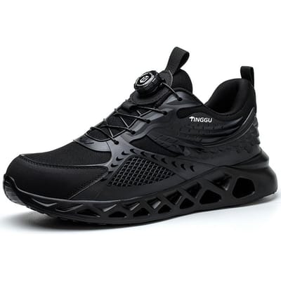 Stalen Neus Werksneakers Heren Dames Veiligheidsschoenen Ademend Lichtgewicht Beschermende Werkschoenen Prikbestendige Constructieschoenen 36 black