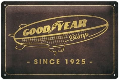 Metalen Bord 20 x 30cm Goodyear Blimp