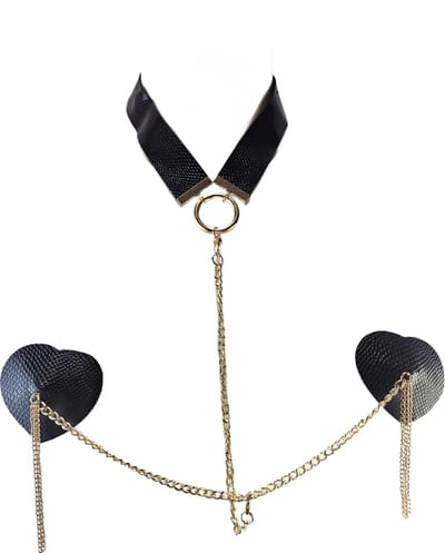 BNDGx® - Bondage - Lingerie - Erotische kleding tepel cover set zwart