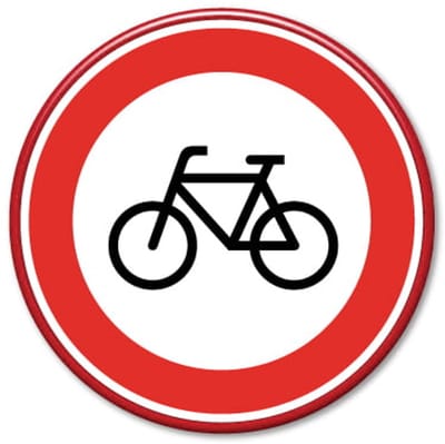 Verkeersbord verboden voor fietsers - Weerbestendig Aluminium - Ø60 cm - Bevestiging: Met hekbeugels (voor spijlen- of gaashek)