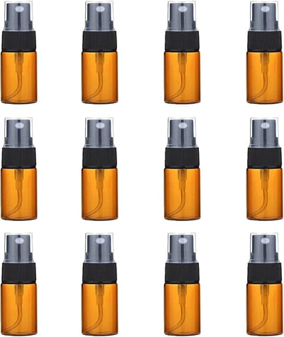Spuitflessen, lege navulbare fijne mist spuitfles, dispenser met dop, etherische olie vloeistof containers pot voor parfum, Barnsteen, 10 ml, Mode