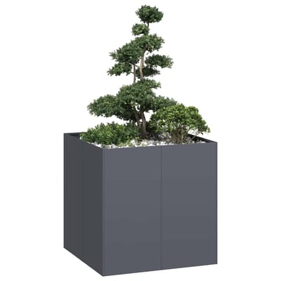 vidaXL - Plantenbak - 80x80x80 - cm - staal - antracietkleurig
