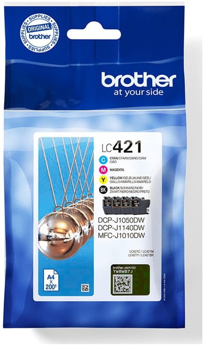 Brother LC421VALDR inktcartridge 4 stuk(s) Origineel Zwart, Cyaan, Magenta, Geel
