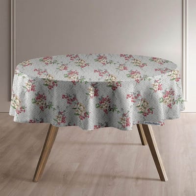 Protecttable - Rond Tafelzeil Vintage Bloemenprint Ø138cm - Tafelkleed Afwasbaar - Kunststof
