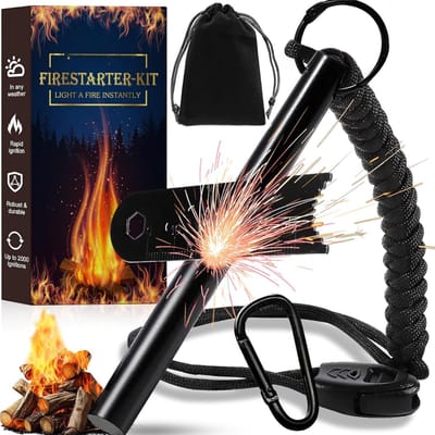 Lexium Vuurstarter - Vuursteen - Firesteel - Magnesium stick - Firestarter - Survival spullen - Vonkstaaf