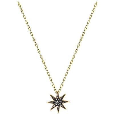 Swarovski Verguld, Kunstmatige Kristallen Kettingen Dames 5218397 Black|F beige