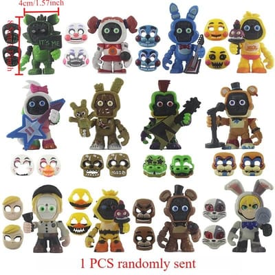 FNAF Paniek Spel Middernacht Hoge Kwaliteit Speelgoedbeer Foxy Chica Fazbear Bonnie Verwisselbare Maskers Actiefiguur Anime 1 STuks Willekeurig Verzonden black