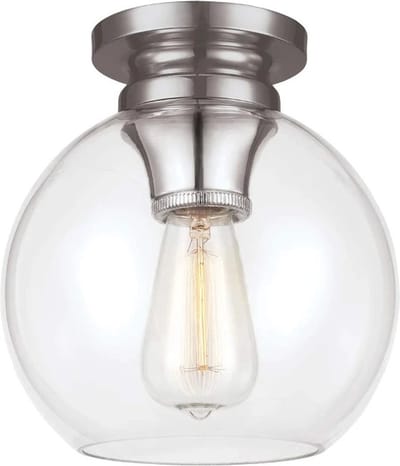 Landelijke Plafondlamp - Steady Lighting - Metaal - Landelijk - E27 - L: 21.6cm - Voor Binnen - Woonkamer - Eetkamer - Zilver