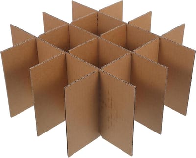 Wijnglazen Verpakkingsverdelers - Verhuisdozen Inzetstukken - Breekbare Spullen Verpakken - Zelfmontage Systeem - 82x82x160mm per vakje - Lichtbruin