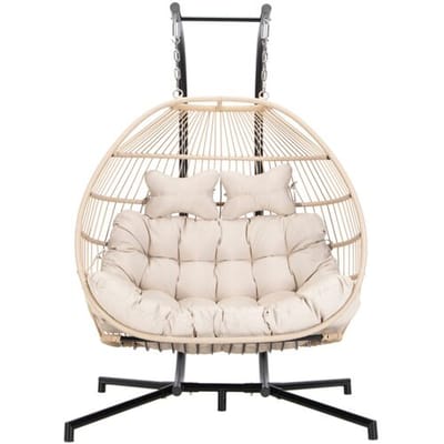 HOME DELUXE Hangstoel LOMA (2-zits, Beige)
