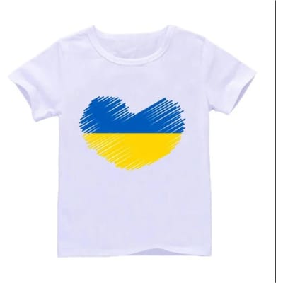 Oekraïne Liefde T-shirt Oekraïense Zonnebloem Art T-Shirt Harajuku Zomer Jongens Meisjes Unisex Korte Mouw 7T yellow