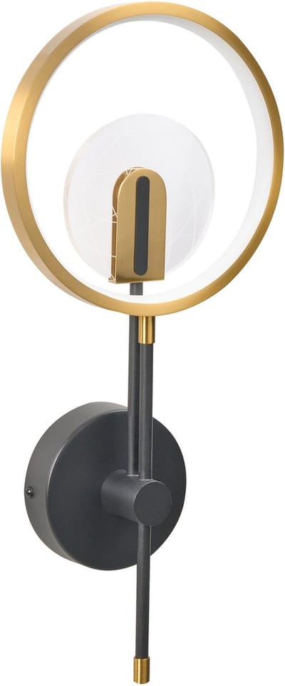 SAMBRE - LED wandlamp - Zwart/Goud - Aluminium