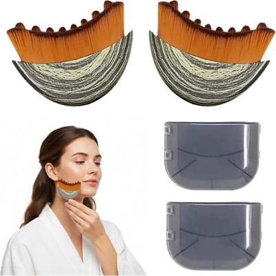 2 Stuks Gezichtsborstel voor Lymfedrainage, Massage voor Gezicht en Lichaam, Draagbare Borstel voor Vermoeidheid en Contourversteviging, Perfect voor Dagelijks Gebruik en Reizen