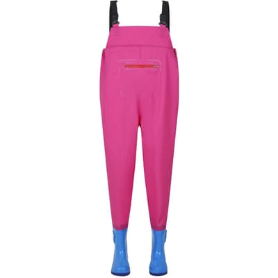 Cuissardes de pêche imperméables pour enfants avec bottes pour garçons et filles 22 rouge rose