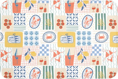 Badmat 90x60 cm - Antislip - Illustratie - Patroon - Grafisch - Kleur - Badmatten voor badkamer - Badkamermat - Douchemat - Badkamer mat