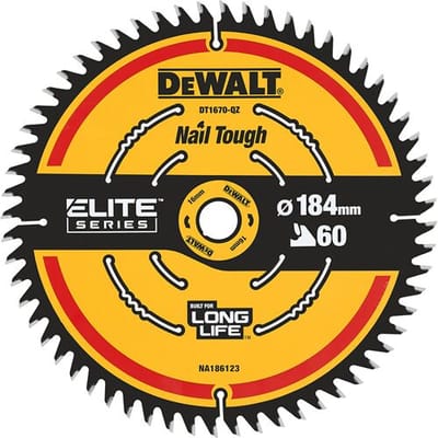 DeWALT Cirkelzaagblad voor Hout | Extreme | Ø 184mm Asgat 16mm 60T - DT1670-QZ