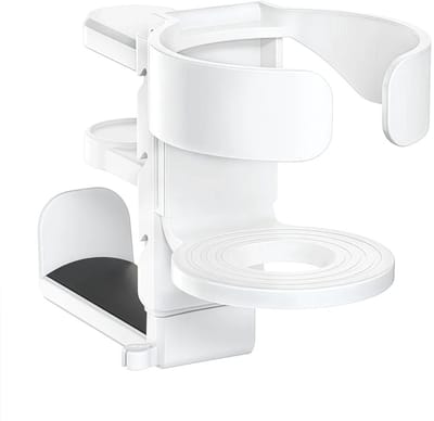 WiseGoods Premium Bekerhouder Voor Tafel & Bureau Met Koptelefoonhouder - Wonen - Kantoor - Houder Beker & Koptelefoon - Wit