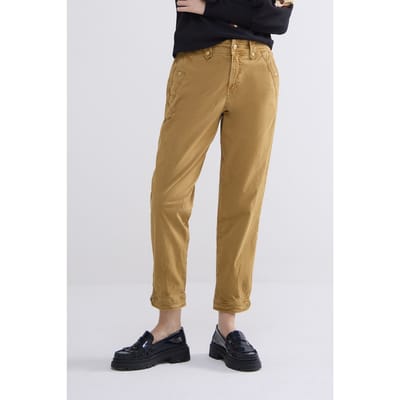 Summum Woman Tapered Fit Pants Rough Twill Camel Brown Size: 38 | Chinos Outlet | Dames | Bruin