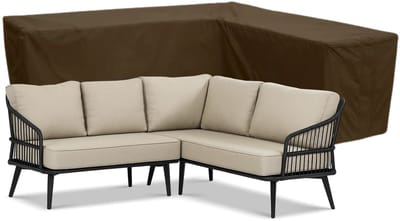 Tuinbankhoes ongelijke zijden rechts 600D Luxe Donker Bruin - 250 x 190 x 100 x 68