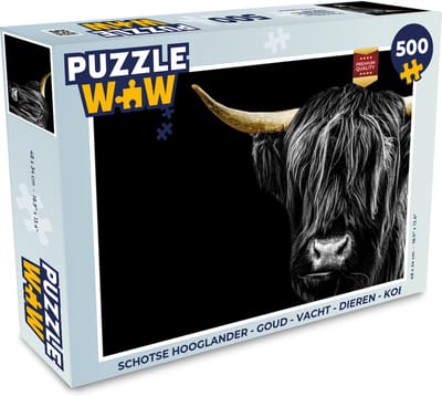 Puzzel Schotse hooglander - Goud - Vacht - Dieren - Koe - Legpuzzel - Puzzel 500 stukjes