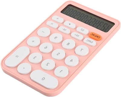 Rekenmachine - Zakrekenmachine - Dagelijkse berekeningen - Verstelbare standaard - 12 cijfers - Roze