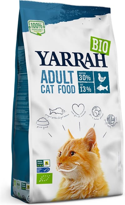 Yarrah Bio Kattenvoer Adult Vis - 4 x 2,4 kg - Voordeelverpakking