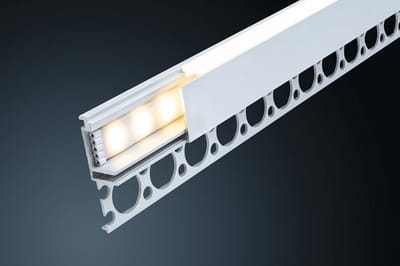Paulmann 78404 LumiTiles LED-strip inbouwprofiel met diffuser, 1 meter, geanodiseerd aluminium, satijnen afwerking, spatwaterdicht, badkamerverlichting