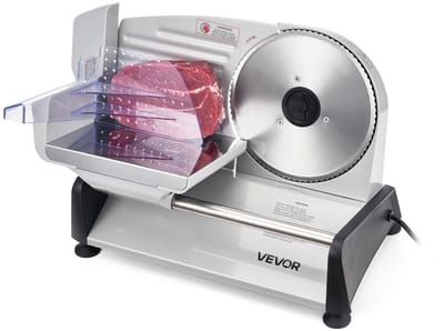 ByRoos Keukenapparatuur - vleessnijmachine - Voor thuisgebruik - Voor professionele Keukens - Keukenmachine - Professionele keukenapparatuur - Makkelijk schoon te maken - Vleeswaren - Zilver - Staal