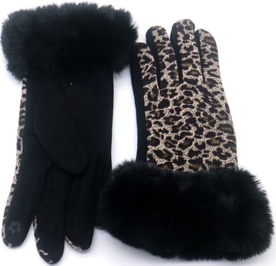 Handschoenen – luipaarprint – faux fur – polyester – warm – winter – cadeau – geschenk – feest – feestdagen