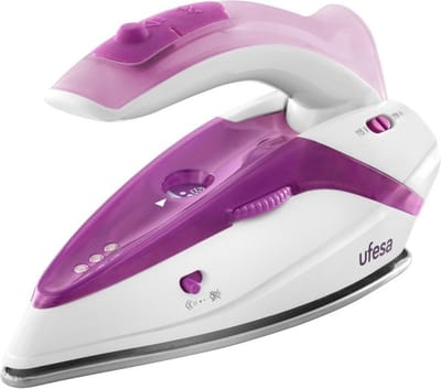 Ufesa Perfect Trip PV0500 - Droog- & stoomstrijkijzer - Roestvrijstalen zoolplaat 1100 W Paars, Wit