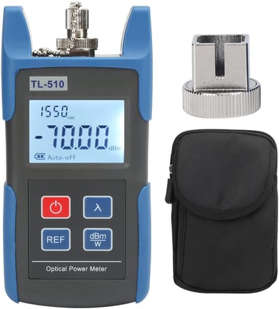 Dailygoods- Optische Vermogensmeter - Mini Glasvezel Tester - Kunststof - dBm Meetbereik - Golflengtebereik 800-1650 nm - LCD-display met Achtergrondverlichting - Glasvezeltester