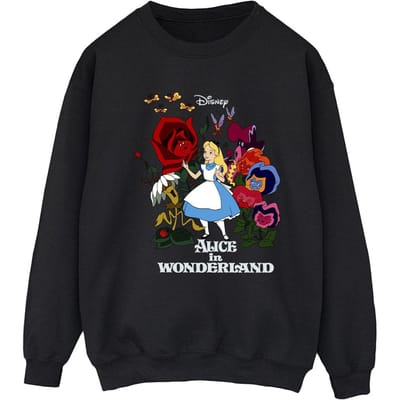 Disney Dames/Dames Alice In Wonderland Bloemen Sweatshirt (Zwart)