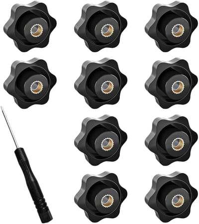 Knurled M6 Moeren, Klemknoppen - Set van 10 Stuks voor Bevestiging en Montage