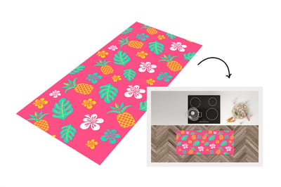 Keukenloper - Loper keuken - Zomer - Patronen - Ananas - 120x50 cm - Keukenloper vinyl