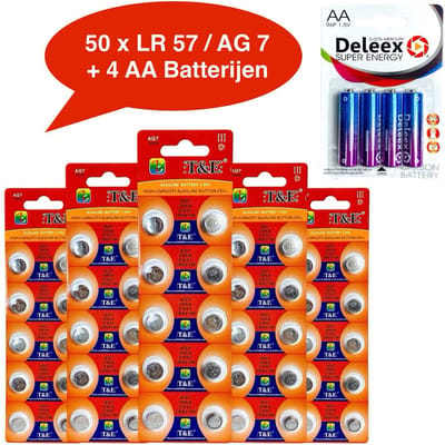 AG 7 / 395A Alkaline batterijen - 5x10 strips - 50 stuks knoopcel Tian Qiu batterijen (ook bekend als LR926, G7, LR57, 195, 395,SR927SW,GP399)