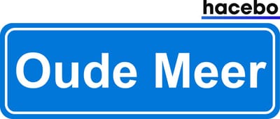 Hacebo - Plaatsnaam Sticker - 29x10 CM - Oude Meer sticker - Verkeersborden sticker - grappige cadeaus - Oude Meer