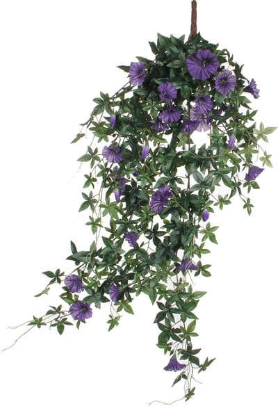 Mica Decorations Kunstplant Petunia - donkerroze - 80 cm - kunst hangplanten