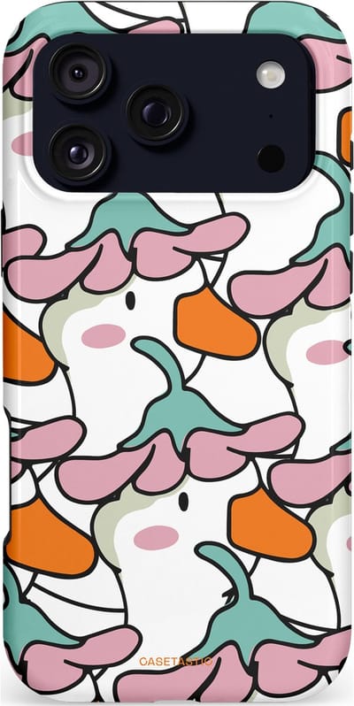Casetastic hoesje geschikt voor Apple iPhone 17 Pro Max - MagSafe - Dubbellaagse bescherming - Bloempjeshoed - Fashion Case - Wit Grijs Lichtroze Oranje