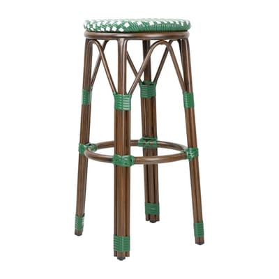 Bolero Parijse Stijl PE Rotan Barkrukken Groen Stip Mix (2 stuks)