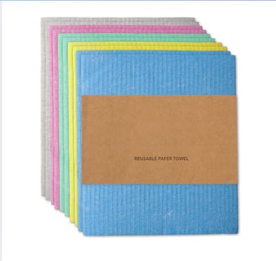 Theedoeken, 10 stuks, 17,1 x 19 cm, herbruikbaar, wasbaar, vaatdoeken, sponsdoeken, spoellappen, keukenlappen, washandjes, kleurrijk