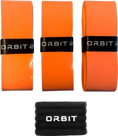 Padelracket Overgrip (x3) oranje met rubberen ring