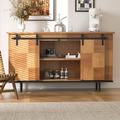 OmGoods - Dailygoody - Mini Sliding Door - Kleine kastdeur - Eenvoudige installatie - 153cm - Geluidsarm - Geschikt voor moderne interieurs - Zwart mat