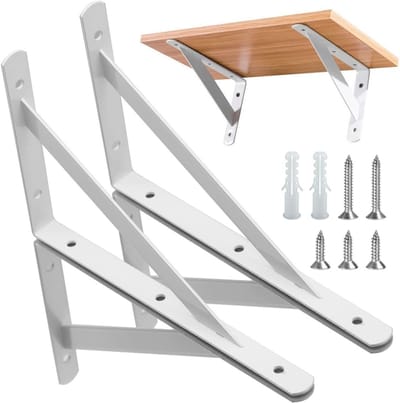 Stevige wandbeugels voor zwevende planken, L-vormige metalen steunbeugels, roestvrijstalen hoeksteunen (300x190x2mm) voor optimale plankenmontage