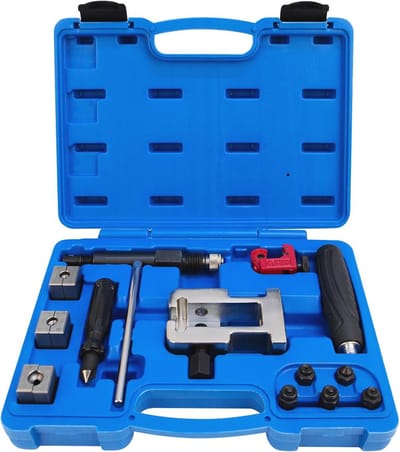Hydraulisch Flaring Gereedschap voor Remleidingen - Mobiele Set met 18 Accessoires voor Nauwkeurige Flares