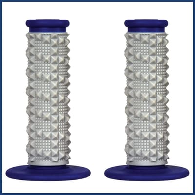 Motorcross Handvatten - MX Handvatten - Offroad Rijden - Dubbele Dichtheid - 12 cm Lengte - Grijs/Blauw